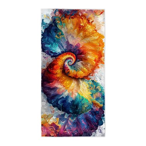 Strandtuch Bunt Mikrofaser Handtuch Groß 220x100, Microfaser Handtücher Stranddecke Sandfrei Schnell Trocknendes Weiches Leichtes Pflegeleicht Kompakt für Strand Pool Yoga Travel Sauna (Abstrakt) X-46 von Wuiddnng