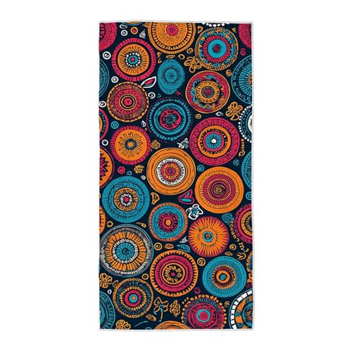 Strandtuch Bunt Mikrofaser Handtuch Groß 220x100 cm, Microfaser Handtücher Stranddecke Sandfrei Schnell Trocknendes Weiches Leichtes Pflegeleicht Kompakt für Strand Pool Yoga Travel Sauna (Boho) Z-68 von Wuiddnng