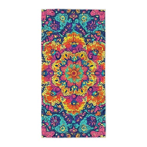 Strandtuch Bunt Mikrofaser Handtuch Groß 60x120 cm, Microfaser Handtücher Stranddecke Sandfrei Schnell Trocknendes Weiches Leichtes Pflegeleicht Kompakt für Strand Pool Yoga Travel Sauna (Boho) X-36 von Wuiddnng