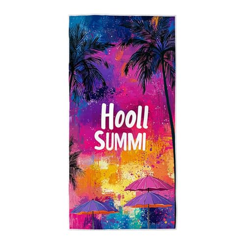Strandtuch Bunt Mikrofaser Handtuch Groß 60x120 cm, Microfaser Handtücher Stranddecke Sandfrei Schnell Trocknendes Weiches Leichtes Pflegeleicht Kompakt für Strand Pool Yoga Travel Sauna (Brief) V-58 von Wuiddnng