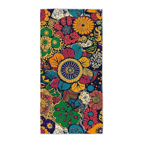Strandtuch Bunt Mikrofaser Handtuch Groß 70x140 cm, Microfaser Handtücher Stranddecke Sandfrei Schnell Trocknendes Weiches Leichtes Pflegeleicht Kompakt für Strand Pool Yoga Travel Sauna (Anlage) X-88 von Wuiddnng