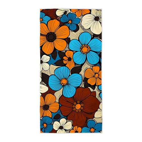 Strandtuch Bunt Mikrofaser Handtuch Groß 80x160 cm, Microfaser Handtücher Stranddecke Sandfrei Schnell Trocknendes Weiches Leichtes Pflegeleicht Kompakt für Strand Pool Yoga Travel Sauna (Blume) A-64 von Wuiddnng