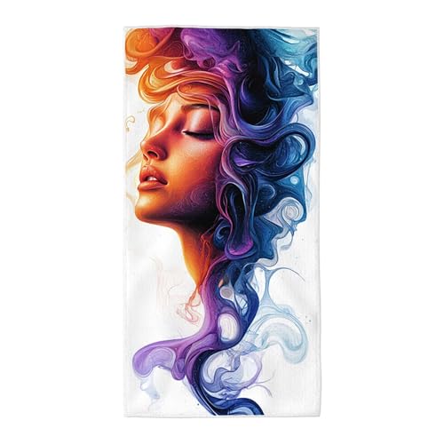 Strandtuch Bunt Mikrofaser Handtuch Groß 80x160 cm, Microfaser Handtücher Stranddecke Sandfrei Schnell Trocknendes Weiches Leichtes Pflegeleicht Kompakt für Strand Pool Yoga Travel Sauna (Frau) V-68 von Wuiddnng