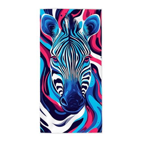 Strandtuch Bunt Mikrofaser Handtuch Groß 80x160 cm, Microfaser Handtücher Stranddecke Sandfrei Schnell Trocknendes Weiches Leichtes Pflegeleicht Kompakt für Strand Pool Yoga Travel Sauna (Zebra) C-66 von Wuiddnng