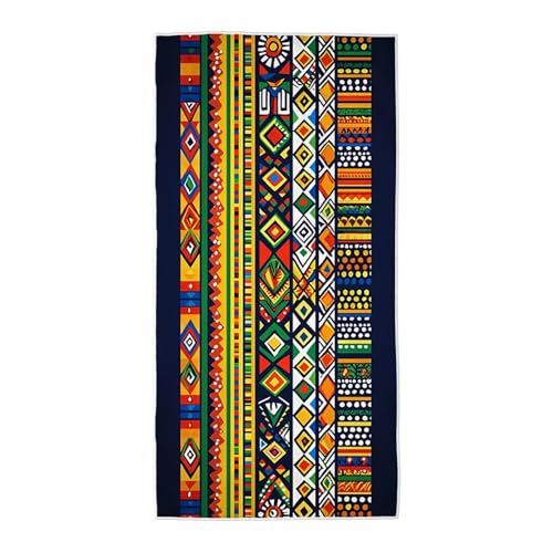 Strandtuch Bunt Mikrofaser Handtuch Groß 90x200 cm, Microfaser Handtücher Stranddecke Sandfrei Schnell Trocknendes Weiches Leichtes Pflegeleicht Kompakt für Strand Pool Yoga Travel Sauna (Boho) X-68 von Wuiddnng