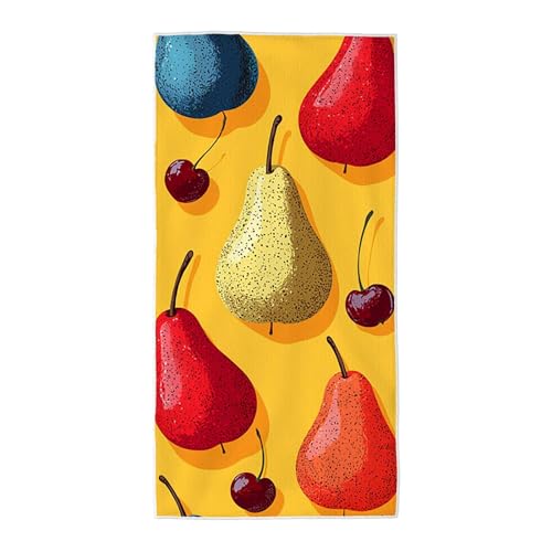 Strandtuch Gelb Mikrofaser Handtuch Groß 100x200 cm, Microfaser Handtücher Stranddecke Sandfrei Schnell Trocknendes Weiches Leichtes Pflegeleicht Kompakt für Strand Pool Yoga Travel Sauna (Birne) V-62 von Wuiddnng