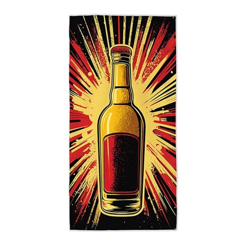 Strandtuch Gelb Mikrofaser Handtuch Groß 90x200 cm, Microfaser Handtücher Stranddecke Sandfrei Schnell Trocknendes Weiches Leichtes Pflegeleicht Kompakt für Strand Pool Yoga Travel Sauna (Bier) A-52 von Wuiddnng