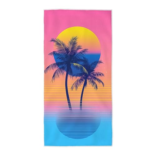 Strandtuch Gradient Mikrofaser Handtuch Groß 90x180, Microfaser Handtücher Stranddecke Sandfrei Schnell Trocknendes Weiches Leichtes Pflegeleicht Kompakt für Strand Pool Yoga Travel Sauna (Baum) A-8 von Wuiddnng