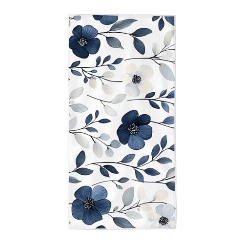 Strandtuch Grau Mikrofaser Handtuch Groß 220x100 cm, Microfaser Handtücher Stranddecke Sandfrei Schnell Trocknendes Weiches Leichtes Pflegeleicht Kompakt für Strand Pool Yoga Travel Sauna (Blume) X-20 von Wuiddnng