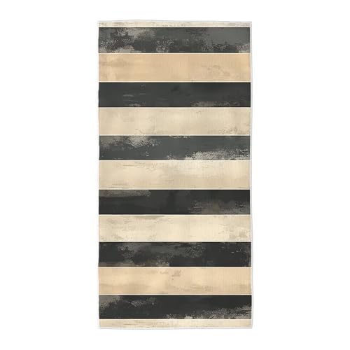 Strandtuch Grau Mikrofaser Handtuch Groß 75x150, Microfaser Handtücher Stranddecke Sandfrei Schnell Trocknendes Weiches Leichtes Pflegeleicht Kompakt für Strand Pool Yoga Travel Sauna (Streifen) X-2 von Wuiddnng
