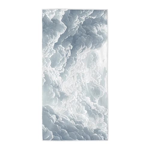 Strandtuch Grau Mikrofaser Handtuch Groß 90x200, Microfaser Handtücher Stranddecke Sandfrei Schnell Trocknendes Weiches Leichtes Pflegeleicht Kompakt für Strand Pool Yoga Travel Sauna (Abstrakt) Z-70 von Wuiddnng