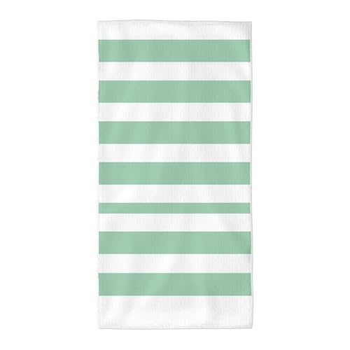 Strandtuch Grün Mikrofaser Handtuch Groß 220x100, Microfaser Handtücher Stranddecke Sandfrei Schnell Trocknendes Weiches Leichtes Pflegeleicht Kompakt für Strand Pool Yoga Travel Sauna (Streifen) Z-98 von Wuiddnng