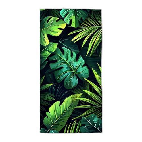 Strandtuch Grün Mikrofaser Handtuch Groß 70x140 cm, Microfaser Handtücher Stranddecke Sandfrei Schnell Trocknendes Weiches Leichtes Pflegeleicht Kompakt für Strand Pool Yoga Travel Sauna (Anlage) C-88 von Wuiddnng
