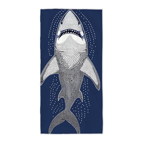Strandtuch Hai Mikrofaser Handtuch Groß 220x100, Microfaser Handtücher Stranddecke Sandfrei Schnell Trocknendes Weiches Leichtes Pflegeleicht Kompakt für Strand Pool Yoga Travel Sauna (Abstrakt) C-2 von Wuiddnng