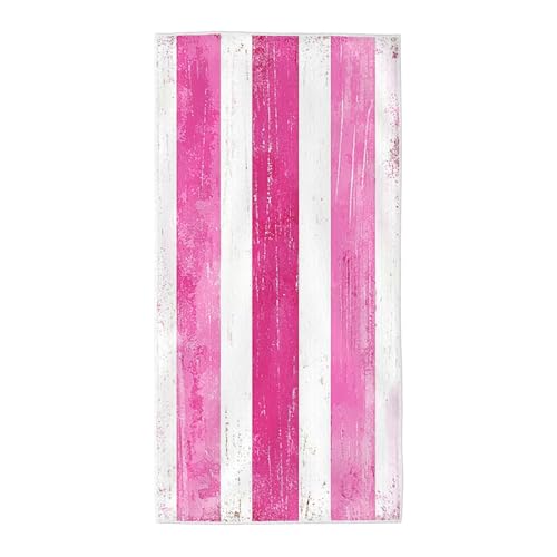 Strandtuch Rosa Mikrofaser Handtuch Groß 70x140, Microfaser Handtücher Stranddecke Sandfrei Schnell Trocknendes Weiches Leichtes Pflegeleicht Kompakt für Strand Pool Yoga Travel Sauna (Streifen) X-58 von Wuiddnng