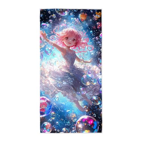 Strandtuch Traum Mikrofaser Handtuch Groß 100x200, Microfaser Handtücher Stranddecke Sandfrei Schnell Trocknendes Weiches Leichtes Pflegeleicht Kompakt für Strand Pool Yoga Travel Sauna (Mädchen) A-30 von Wuiddnng