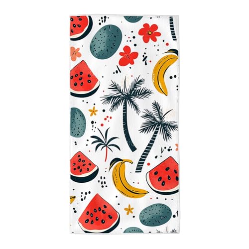 Strandtuch Weiß Mikrofaser Handtuch Groß 220x100, Microfaser Handtücher Stranddecke Sandfrei Schnell Trocknendes Weiches Leichtes Pflegeleicht Kompakt für Strand Yoga Travel Sauna (Wassermelone) X-54 von Wuiddnng