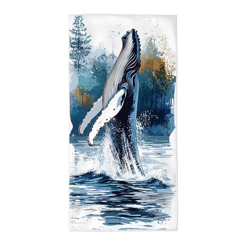Strandtuch Weiß Mikrofaser Handtuch Groß 90x180 cm, Microfaser Handtücher Stranddecke Sandfrei Schnell Trocknendes Weiches Leichtes Pflegeleicht Kompakt für Strand Pool Yoga Travel Sauna (Tier) V-44 von Wuiddnng