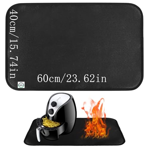 Feuerfeste Unterlage, Hitzebeständige Unterlage, 60 x 40 cm Brandschutzmatte, Hitzeschutzmatte Küche Grillmatte, Rutschfest Feuerschutzmatte, Hitzebeständige Matte für Luftfritteuse Kaffeemaschine von Wukemaoyi