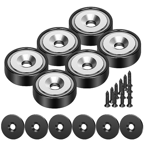 Wukong 6 Stück 20 x 7 mm Schwarzer Neodym Magnete Extra Stark 10 Kg Kraft mit Loch und Kapsel, Senkkopf-Topfmagnet mit Schrauben für Whiteboard Kühlschrank Küchenarbeitsplatz Wukong 6 Stück 20 x 7 mm Schwarzer Neodym Magnete Extra Stark 10 Kg Kraft mit Loch und Kapsel, Senkkopf-Topfmagnet mit Schrauben für Whiteboard Kühlschrank Küchenarbeitsplatz von Wukong