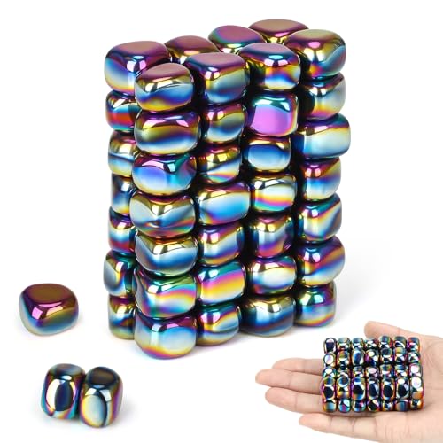 Wukong 60 Stück Klein Hämatit Magnete Bunt, Irregulär Steine Mini Magnets Puzzle Magnetic Kühlschrank Magnet für Familientreffen Camping Büro von Wukong