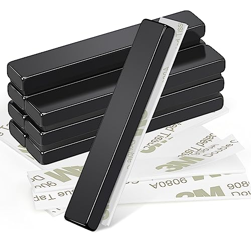 Wukong 60×10×5mm Starke Magnete Schwarz, 8 Stück Neodym Magnete Selbstklebend Stark, Klebemagnete Flach für Lager, Küchen, Büros und tägliche Lagerung von Wukong