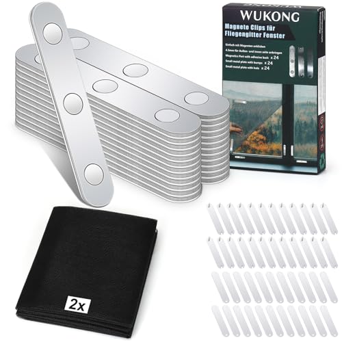 Wukong Fliegengitter Fenster 2er Set mit Magnet Click – 2 Moskitonetze 150x130 cm zuschneidbar, 24er Magnet-Set, einfache Montage ohne Bohren, wiederverwendbar, Insektenschutz Innen & Außen Wukong Fliegengitter Fenster 2er Set mit Magnet Click – 2 Moskitonetze 150x130 cm zuschneidbar, 24er Magnet-Set, einfache Montage ohne Bohren, wiederverwendbar, Insektenschutz Innen & Außen von Wukong