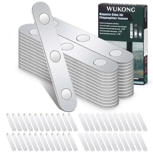 Wukong Fliegengitter Magnet Insektenschutz Magnete Set – 24er starke Magnete zur Befestigung von Fliegengitter an Fenstern, selbstklebend & wiederverwendbar, ohne Bohren, Zubehör für Innen & Außen von Wukong