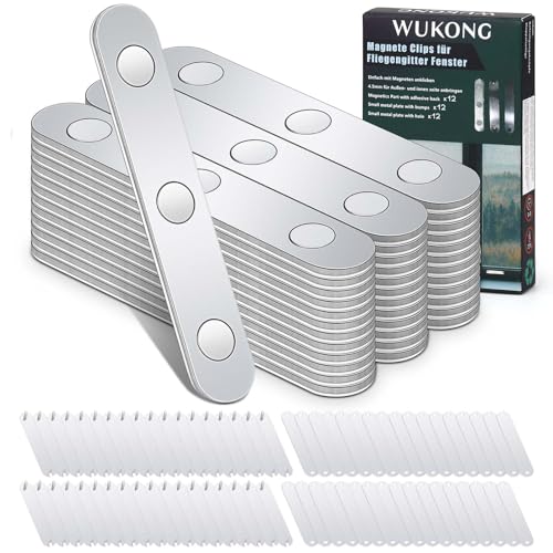 Wukong Fliegengitter Magnet Insektenschutz Magnete Set – 36er starke Magnete zur Befestigung von Fliegengitter an Fenstern, selbstklebend & wiederverwendbar, ohne Bohren, Zubehör für Innen & Außen von Wukong