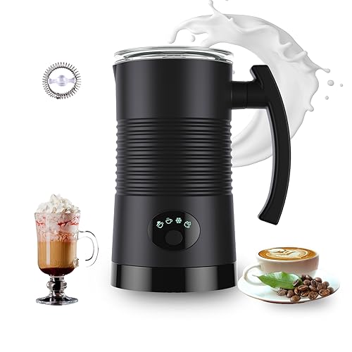 Elektrischer Milchaufschäumer 4 in 1, 350 ml, automatischer Milchaufschäumer mit intelligenter Temperaturkontrolle, Aufschäumer, heiße und kalte Milch, leise, für Latte, Cappuccino, Macchiato von Wula