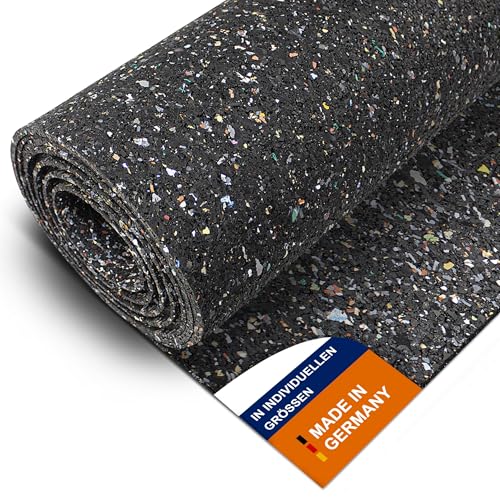Wulkow Bautenschutzmatte 100cm breit - LÄNGE 0,05m bis 10m - STÄRKE 3mm bis 15mm - Auswahl 220cm x 100cm x 6mm - Gummimatte Antivibrations-Unterlage Palettenauflage Schutzmatte Schallschutzmatte von Wulkow