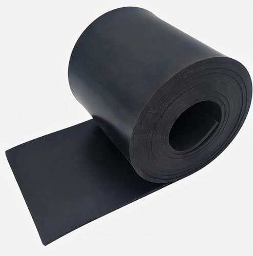 Wulkow Gummistreifen 50mm breit - WÄHLEN: 1mm bis 10mm stark // 0,05m bis 10m lang - Auswahl: 50mm x 2000mm x 2mm (5cm x 200cm x 0.2cm) - Gummimatte Gummiplatte Hartgummi Gummiprofil von Wulkow