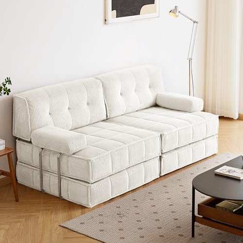 Wumagin 2 in1 Doppelte Schlafsofa,Gästebett Klappbar, Gästesofa mit Schlaffunktion Bodensofa mit Memory Schaum 160x38cm von Wumagin