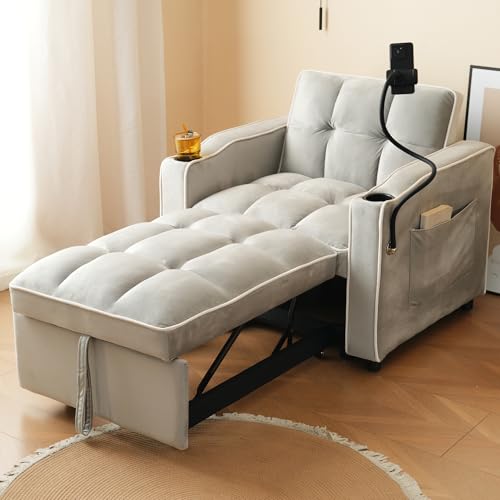 Wumagin 3-in-1 Ausziehbares Einzel-Schlafsofa – Mit Getränkehaltern und Handyhalter, Sofa-Liegestuhl, Schlafstuhl, Sessel, perfekt für kleine Räume Wumagin 3-in-1 Ausziehbares Einzel-Schlafsofa – Mit Getränkehaltern und Handyhalter, Sofa-Liegestuhl, Schlafstuhl, Sessel, perfekt für kleine Räume von Wumagin