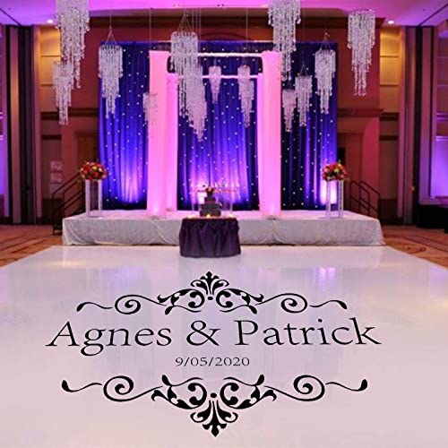 Wedding Dance Floor Vinyl Decal Custom Name &Amp; Date Wall Stickers Wedding Signs Birthday Party Gift Personalized Removable/Floor Stickersdancing Floor Decal,Custom Name &Amp; Date Wedding Decor,C von WunM Studio