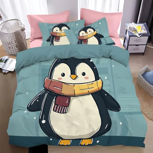 WunM Studio Bed Linen Set of 3,240 * 220cm,3 Pieces,Blauer Pinguin Pattern,Reversible,Verspielte Cartoon-Tiere,Microfibre,2 Duvet Covers with Zip,2 Pillowcases,80 x 80 cm WunM Studio Bed Linen Set of 3,240 * 220cm,3 Pieces,Blauer Pinguin Pattern,Reversible,Verspielte Cartoon-Tiere,Microfibre,2 Duvet Covers with Zip,2 Pillowcases,80 x 80 cm von WunM Studio