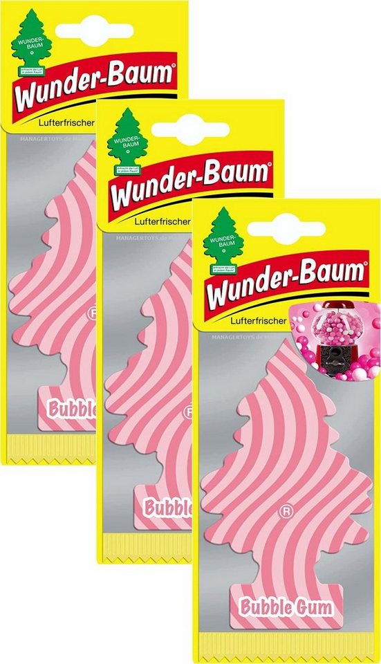 Wunder-Baum Dekohänger Bubble Gum 3er Duftbäumchen Wunderbaum 3 Set Lufterfrischer Kaugummi von Wunder-Baum