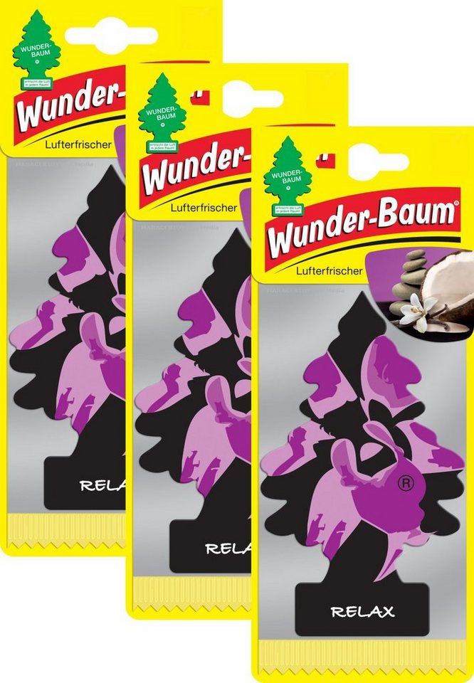 Wunder-Baum Dekobaum 3er Duftbäumchen Relax Wunderbaum 3 Set Lufterfrischer von Wunder-Baum