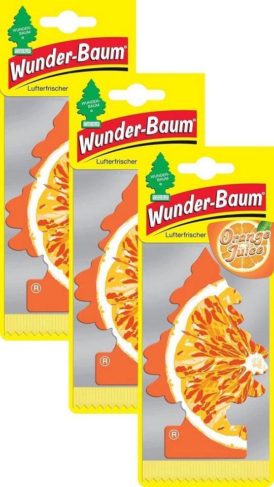 Wunder-Baum Dekohänger Orange Mandarine 3er Duftbäumchen Wunderbaum 3 Set Lufterfrischer von Wunder-Baum