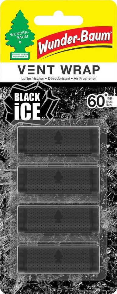 Wunder-Baum Duftstäbchen Black Ice VENT WRAP Lüftungsgitter Duft Clips WUNDERBAUM 4er Set von Wunder-Baum