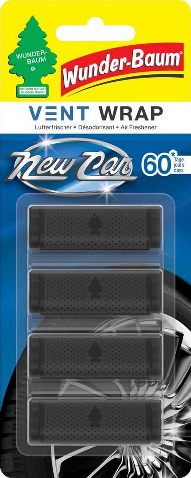 Wunder-Baum Duftstäbchen VENT WRAP New Car Lüftungsgitter Duft Clips WUNDERBAUM 4er Set von Wunder-Baum