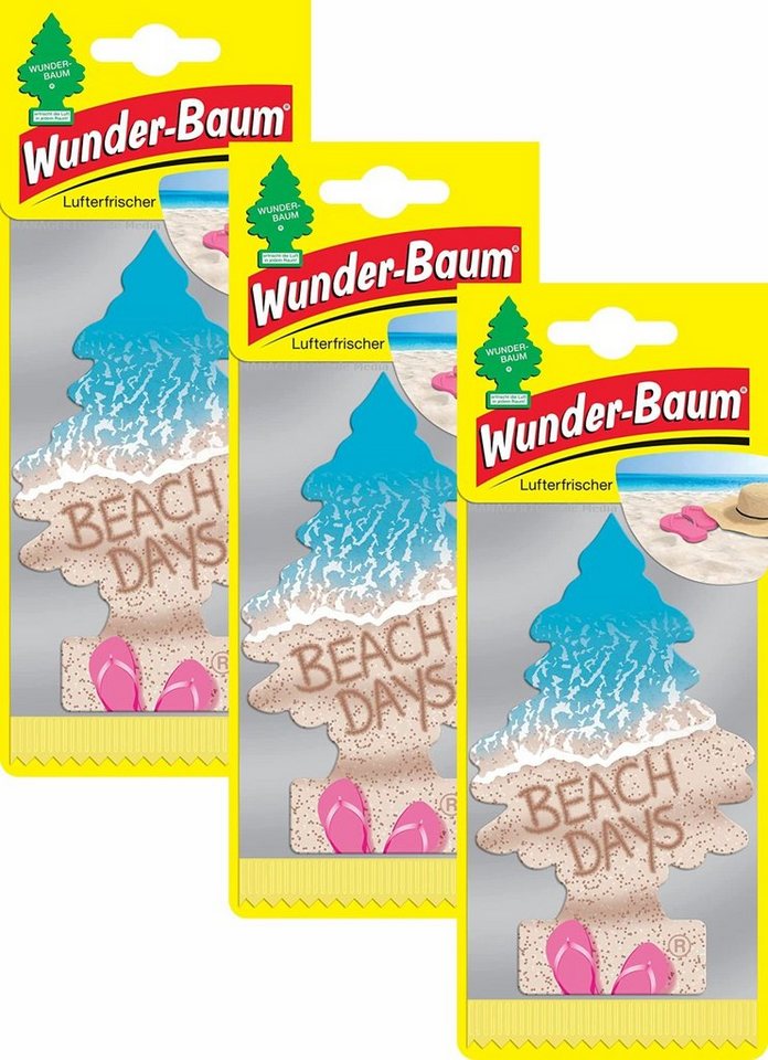 Kunstbaum Beach Days 3er Duftbäumchen Wunderbaum 3 Set Lufterfrischer, Wunder-Baum von Wunder-Baum