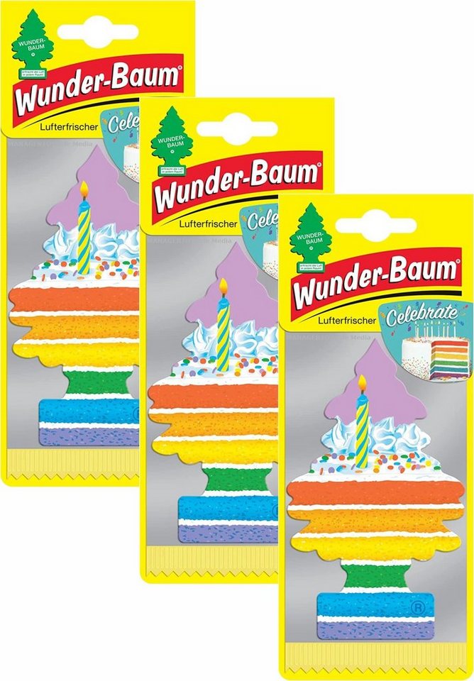 Wunder-Baum Hänge-Weihnachtsbaum Celebrate 3er Duftbäumchen Wunderbaum 3 Set Lufterfrischer Kuchen Cake von Wunder-Baum