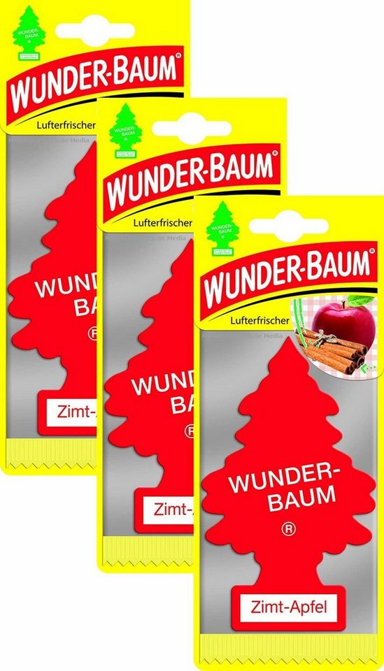 Wunder-Baum Hänge-Weihnachtsbaum Zimt Apfel 3er Duftbäumchen Wunderbaum 3 Set Lufterfrischer von Wunder-Baum