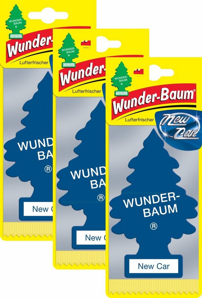 Wunder-Baum Hänge-Weihnachtsbaum New Car 3er Duftbäumchen Wunderbaum 3 Set Lufterfrischer Neuwagen von Wunder-Baum