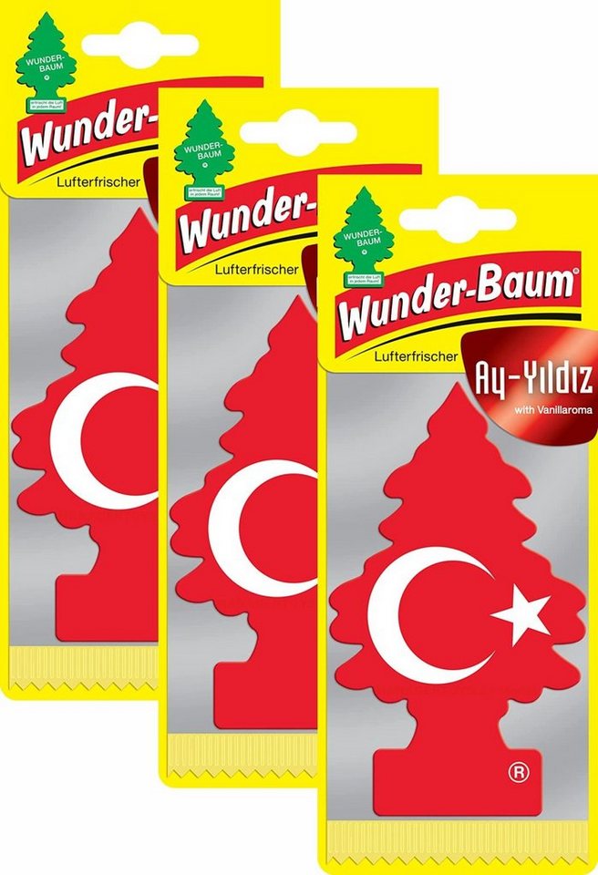 Wunder-Baum Hänge-Weihnachtsbaum 3er Set türkischer Wunderbaum Ay-Yildiz Vanille little Tree drei Stück von Wunder-Baum