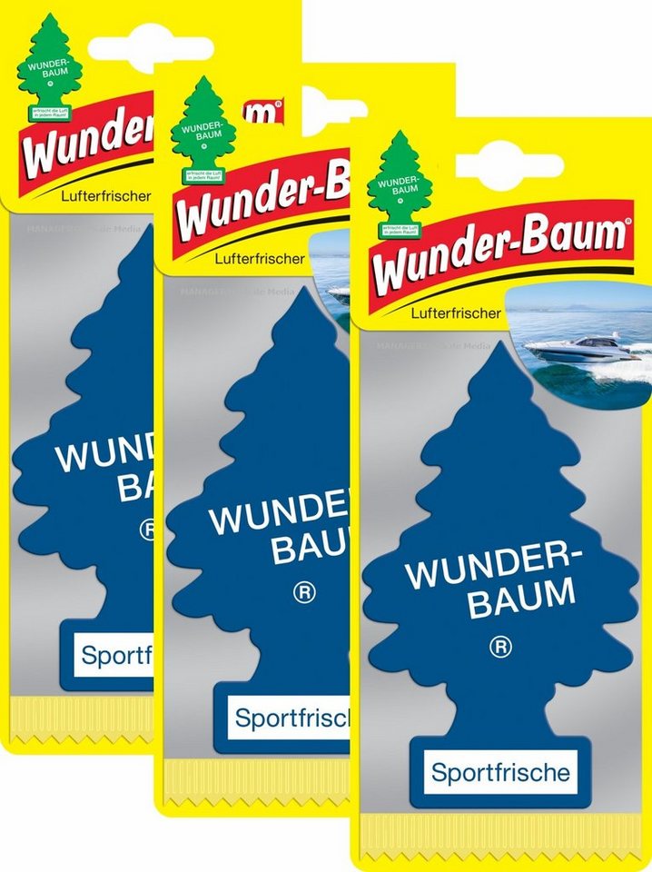 Wunder-Baum Hänge-Weihnachtsbaum Sportfrische 3er Duftbäumchen Wunderbaum 3 Set Lufterfrischer von Wunder-Baum