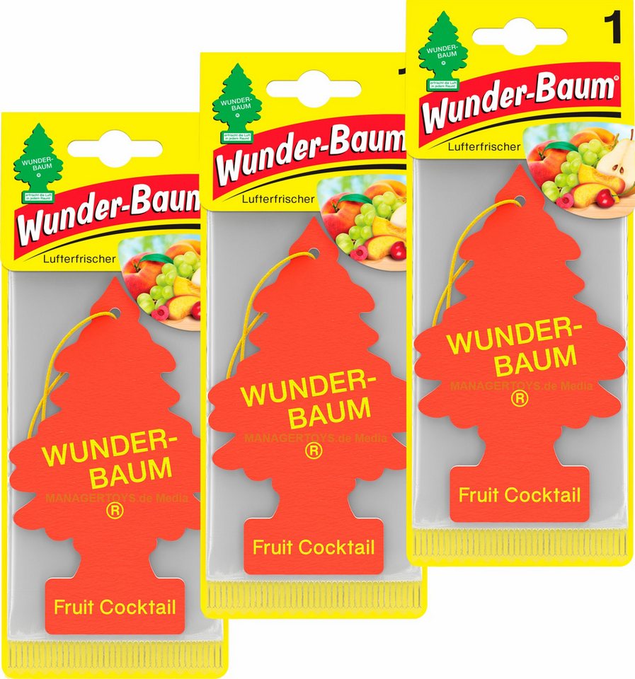 Wunder-Baum Raumduft 3er Fruit Frucht Cocktail Duftbäumchen Birne Kirsche Pfirsich Traube von Wunder-Baum