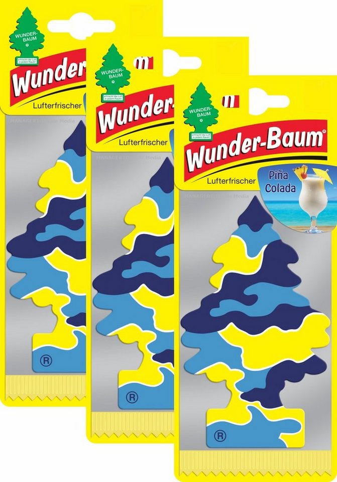Wunder-Baum Raumduft 3er Set Duft Wunderbaum Pina Colada Wunderbaum Vanille Kokos Ananas von Wunder-Baum