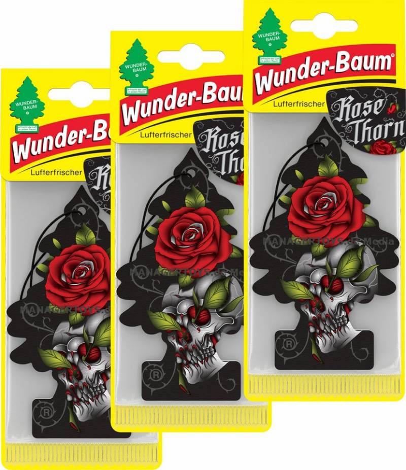 Wunder-Baum Raumduft Rose Thorn 3er Duftbäumchen Wunderbaum 3 Set Lufterfrischer Rosendorn von Wunder-Baum
